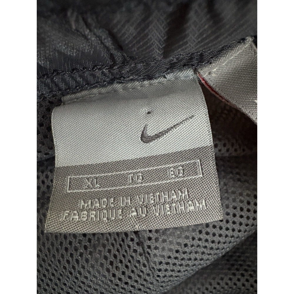 Nike Track Lined Pants Athletic Warm Up Men Sz XL Baggy Red Gray Zip Ankles Y2K - Picture 16 of 16